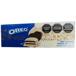 Galletas Oreo Cobertura Chocolate Blanco Navideña X131.2gr