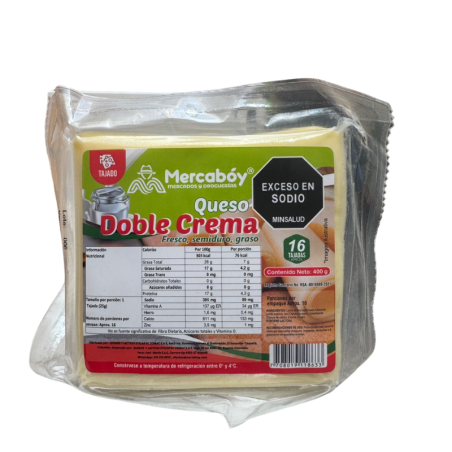 Queso Doble Crema Mercaboy 400g 16 Tajadas