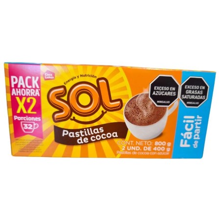 Cocoa En Pastillas Sol X800Gr