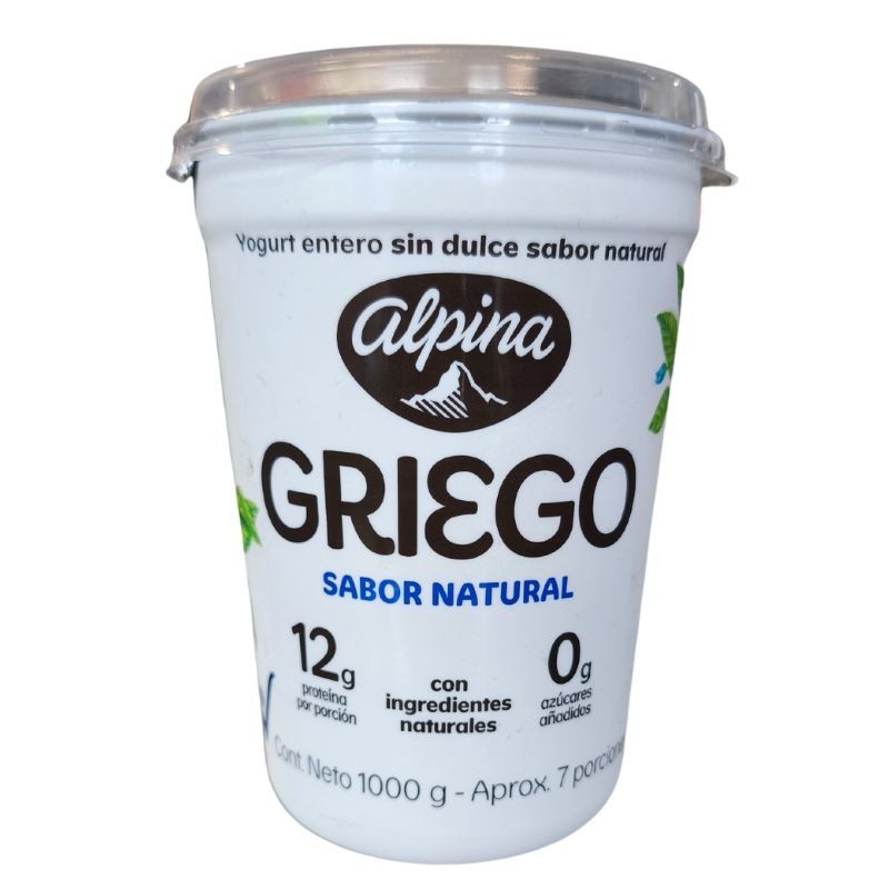 Yogurt Griego Natural Sin Dulce X1.000Gr Alpina