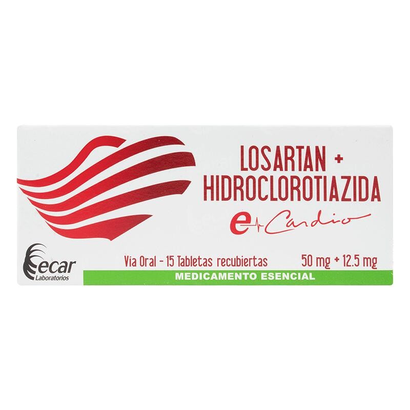 Losartan + Hidroclorotiazida Ecar 15 Tabletas