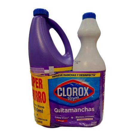 Clorox Colores Vivos X1.8L + Quitamanchas Clorox Blancos Intensos X930ML