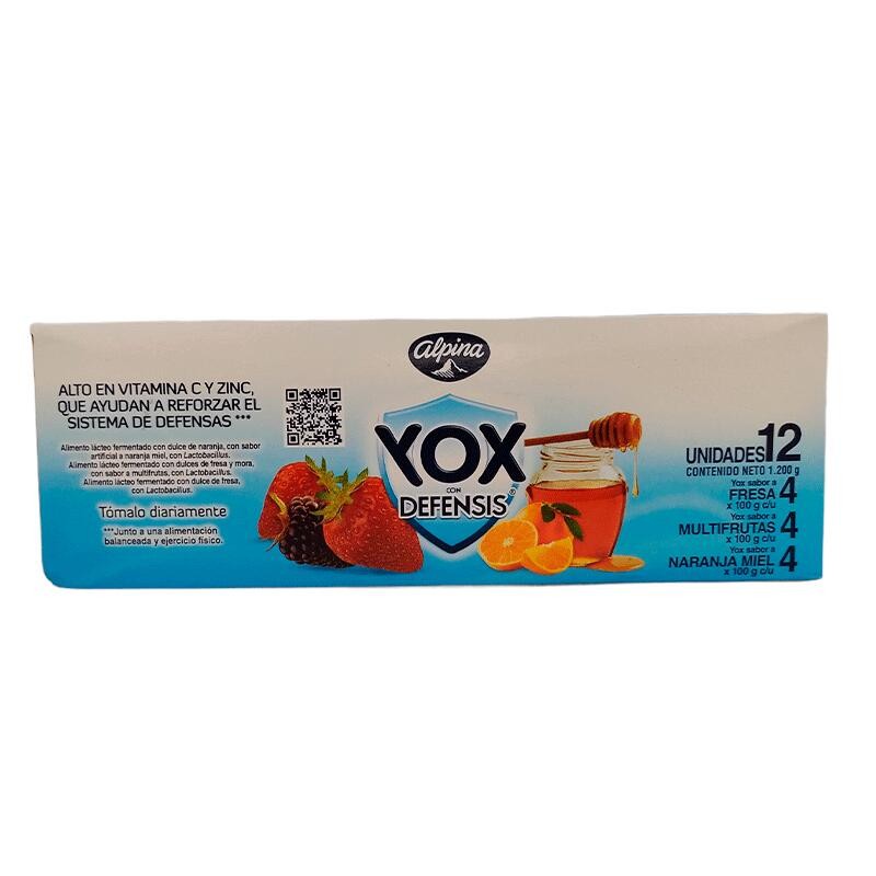 Yogurt Yox Surtido 12 Und 1200gr