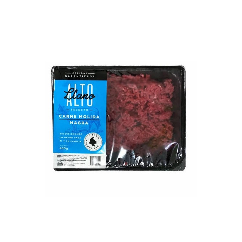 Carne De Res Molida Magra Llano Alto 450gr