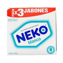 Jabón Neko Blanco Antibacterial 125G c/u 3Und