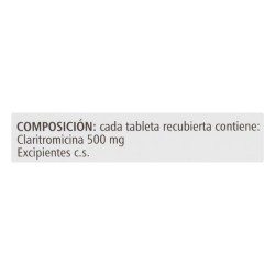 Claritromicina 10 Tabletas 500mg