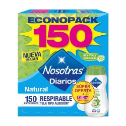 Protectores Diarios Nosotras Respirable 150 Und + 1 Jabón Intimo Nosotras Herbal 130ml