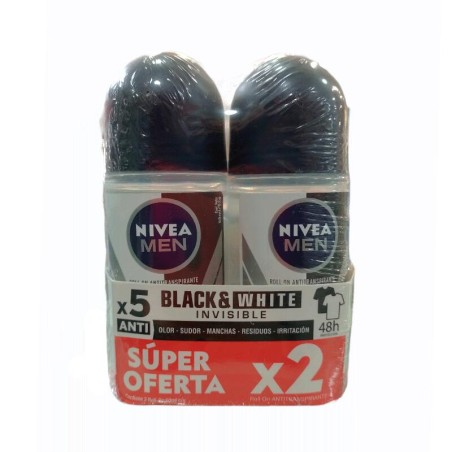 Desodorante Nivea Black & White Roll-On 2 Und 100ml