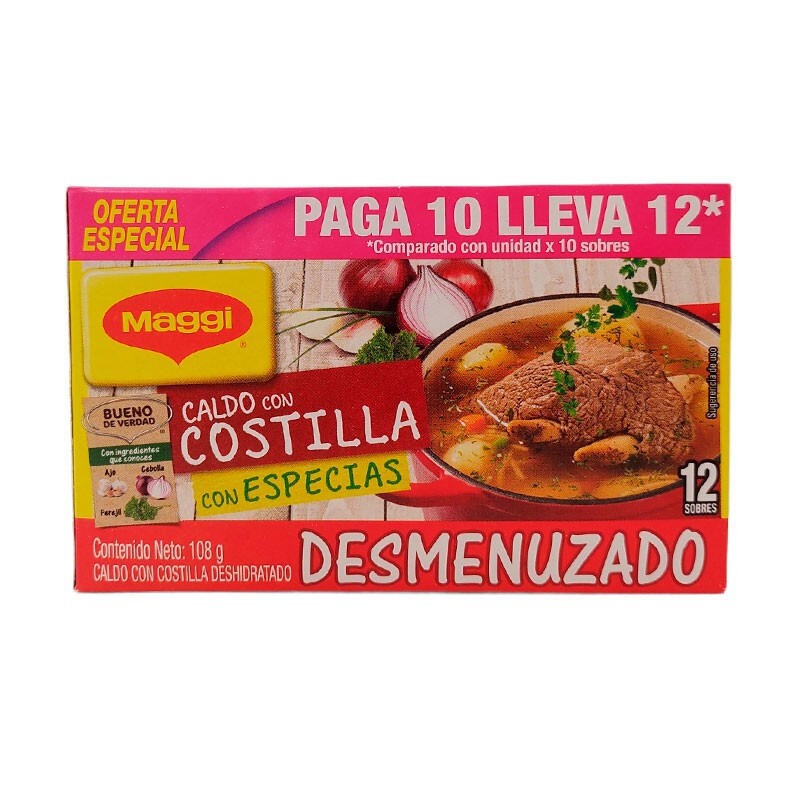 Caldo Con Costilla Maggi Pague 10 Lleve 12 108gr