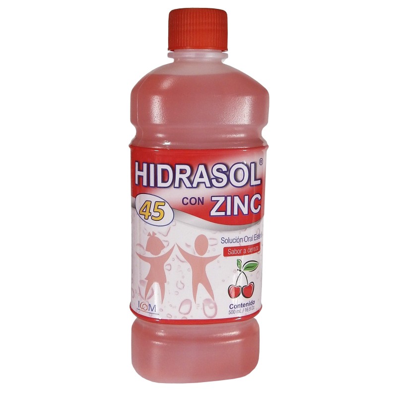 Suero Oral Hidrasol Cereza Con Zinc 45meq 500ml