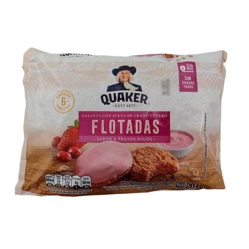 Galletas Flotadas Frutos Rojos Quaker 6 Und 204gr