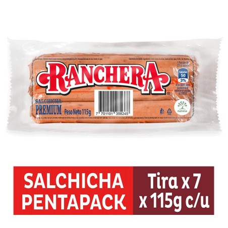 Salchicha Ranchera  5 Unidades 115gr