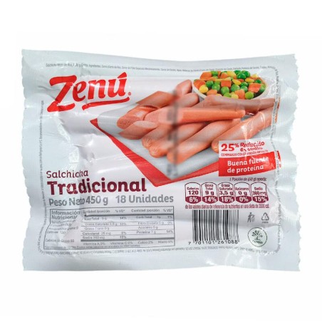 Salchicha Tradicional Zenú 18 Und 450gr