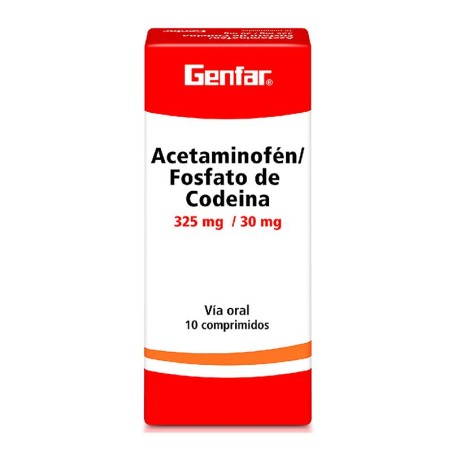 Acetaminofén/Fosfato de Codeina Genfar Fracción 10 Tab 325mg