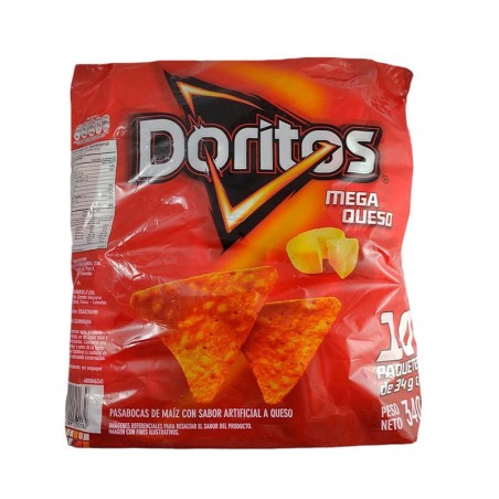 Doritos Mega Queso Margarita 10 Und 340gr