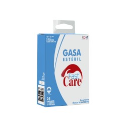 Gasa Esteril Hilaza de Algodón FastCare 4" x 4"Caja de 12 Sobres con 2 Unidades C/U