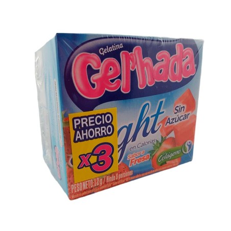 Gelatina Gel'Hada Light Surtido 3 Und 12gr c/u