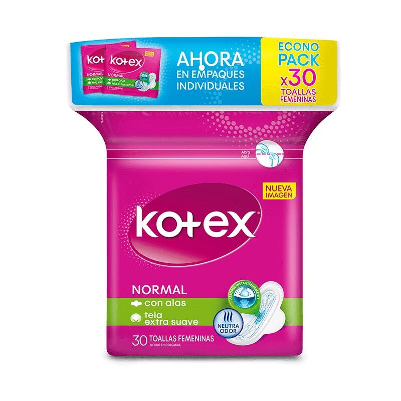 Toallas Higiénicas Kotex Normal 30 Und