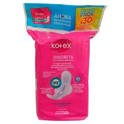 Toallas Higiénicas Discreta Ultra Fina Tela Kotex 30Und