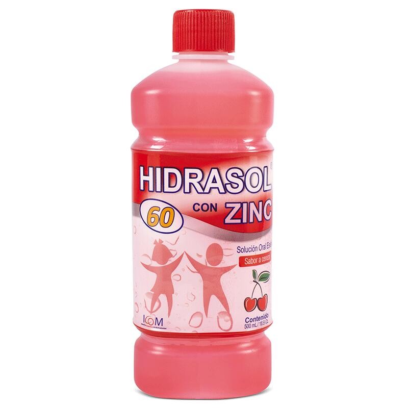 Suero Oral Hidrasol Cereza Con Zinc 60meq 500ml