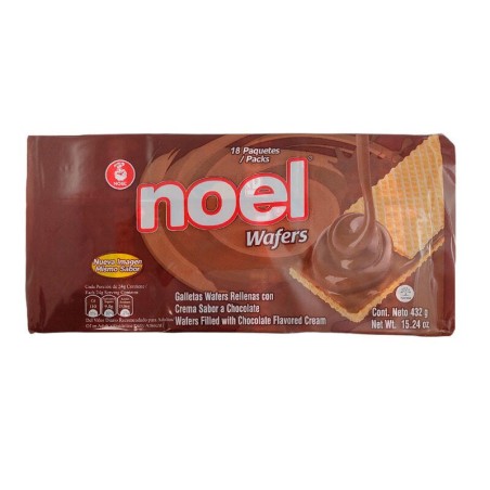 Galletas Noel Wafers Chocolate 18 Und 432gr