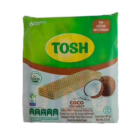 Galletas Tosh Wafer Coco 6 Und 162gr