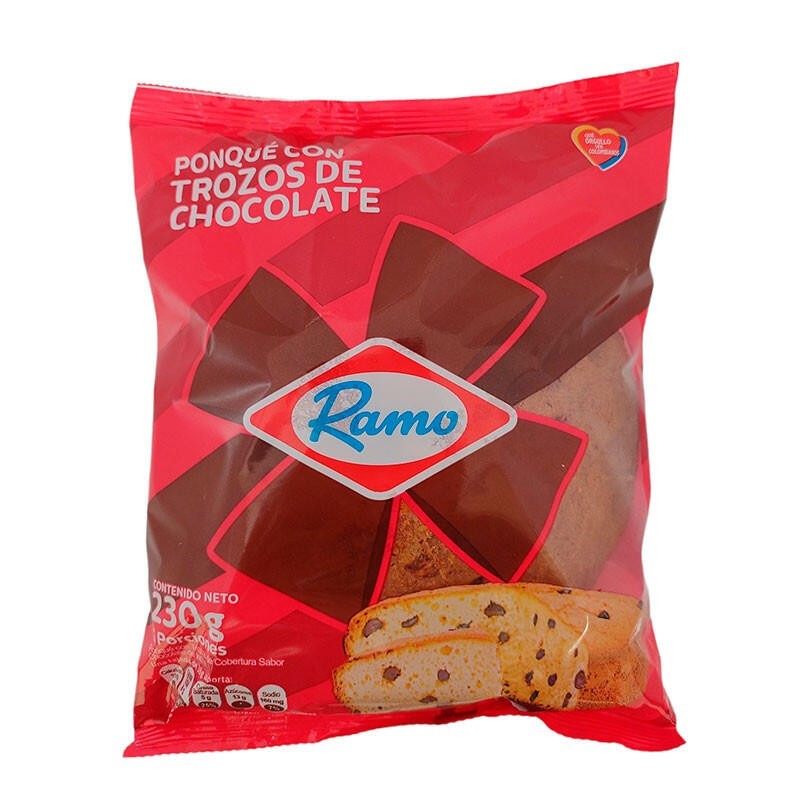 Ponqué Ramo Tradicional con Trozos de Chocolate 6 Porciones 230gr