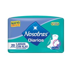 Protectores Diarios Nosotras Largo Con Alas 20 Und