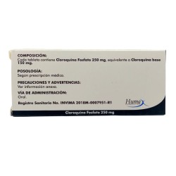 Cloroquina Fosfato Huma 20 Tabletas 250mg