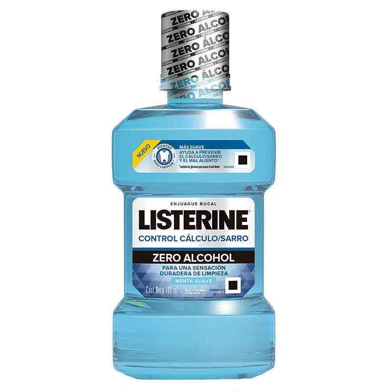 Enjuague Bucal Listerine Control Cálculo Sarro Zero Alcohol 180ml