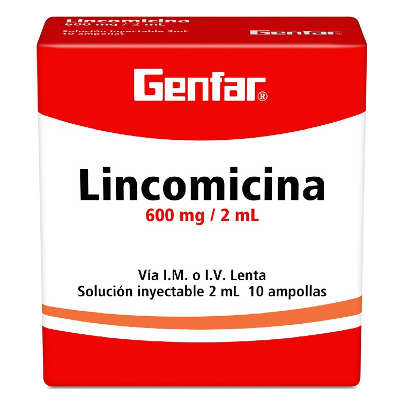 Lincomicina Genfar Fracción 1 Ampolla 600mg 2ml