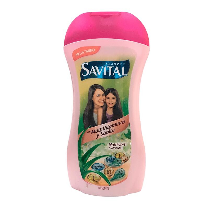 Shampoo Savital Multivitaminas y Sábila 550mL