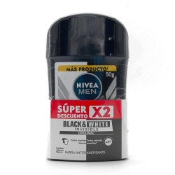 Desodorante Nivea Black & White Barra 2 Und 100gr