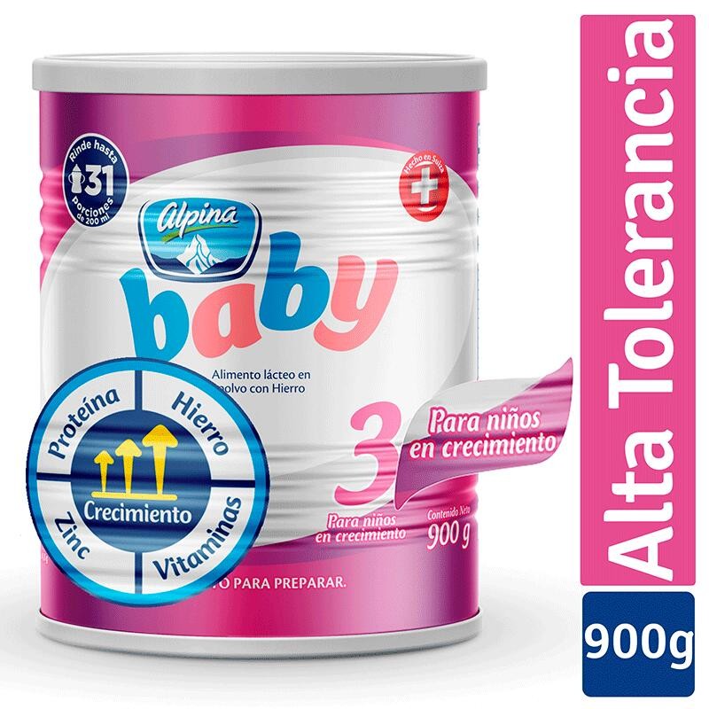 Leche Alpina Baby Fórmula Infantil-3 por 900 gramos