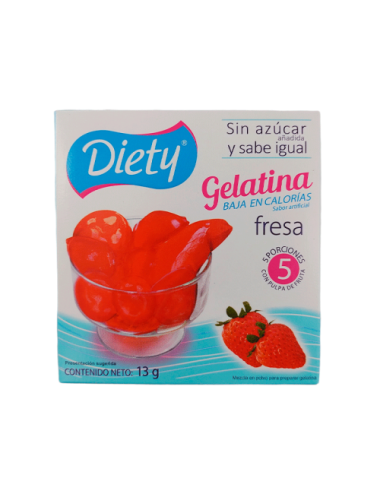 Gelatina Jell-O sin Azúcar Sabor Fresa 17 Gr