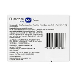 Flunarizina Mk 20 Tabletas 10mg