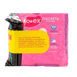 Toallas Higiénicas Kotex Discreta Ultrafina 10 Und  + 2 Toallas Higiénicas Sport