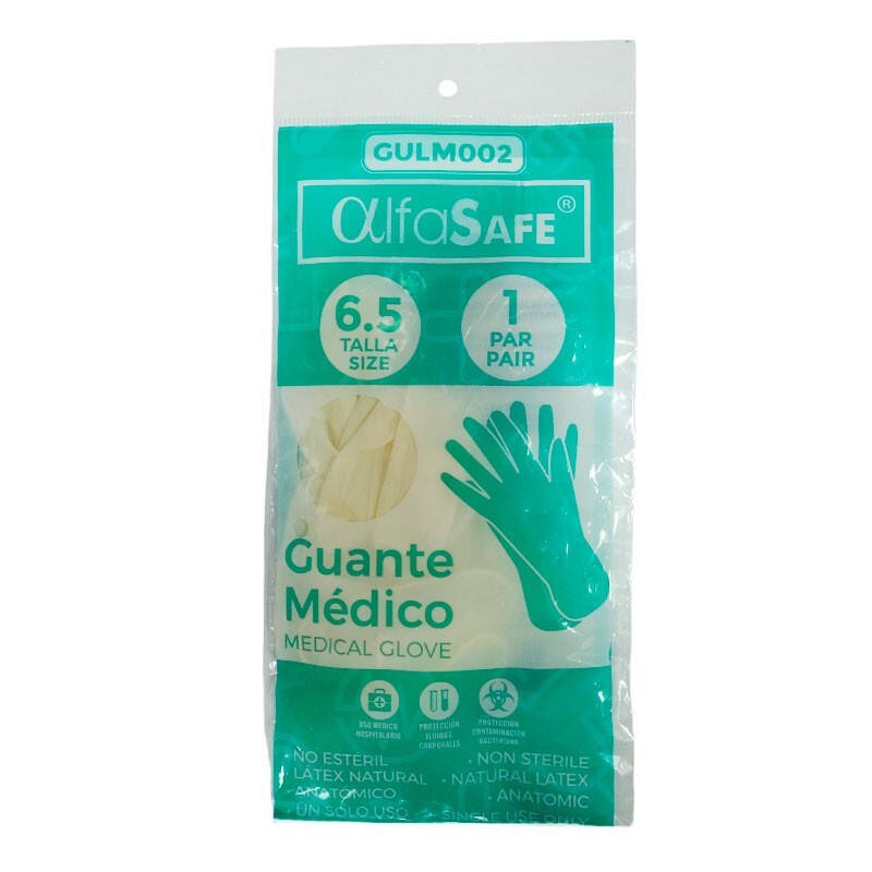 Guante Médico AlfaSafe Talla 6.5 1Par