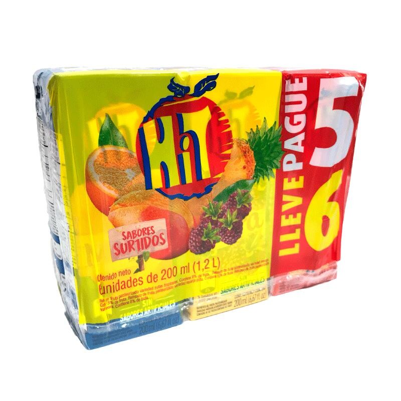 Jugo Hit Surtido 6 Und 1200ml