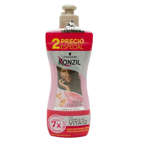 Crema Para Peinar Konzil Seda Liquida 2 Und 460ml