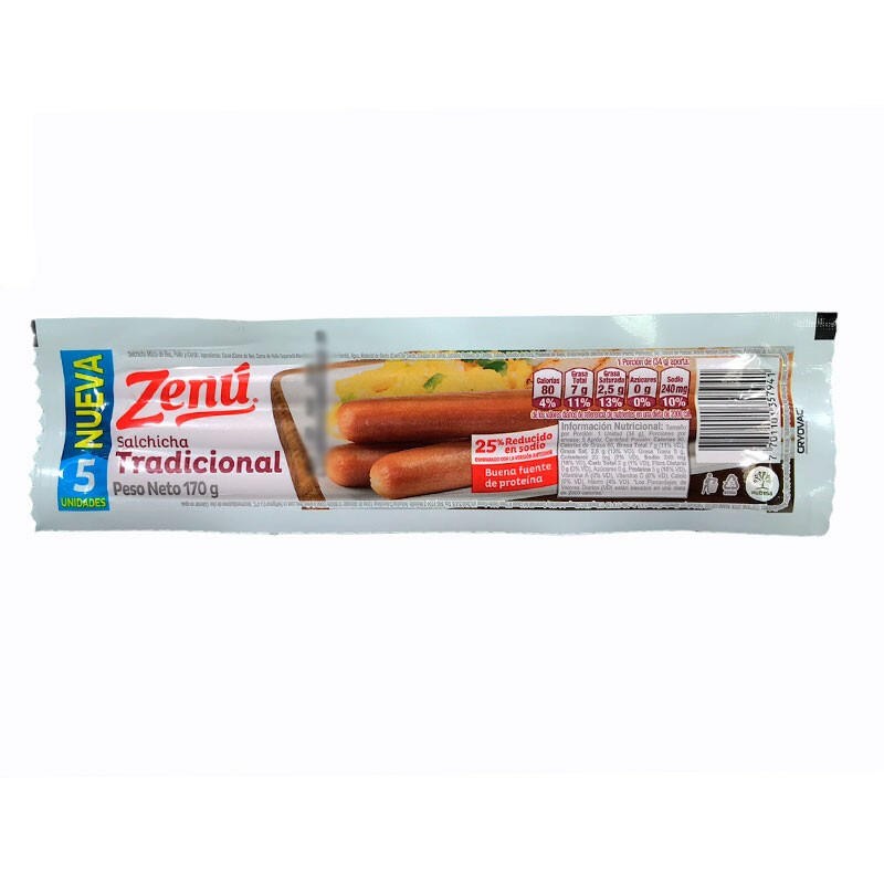 Salchicha Tradicional Zenú 5 Unidades 170G