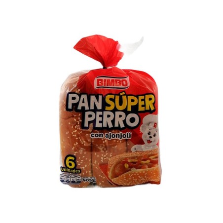 Pan Súper Perro Bimbo Ajonjolí 6 Und 405gr