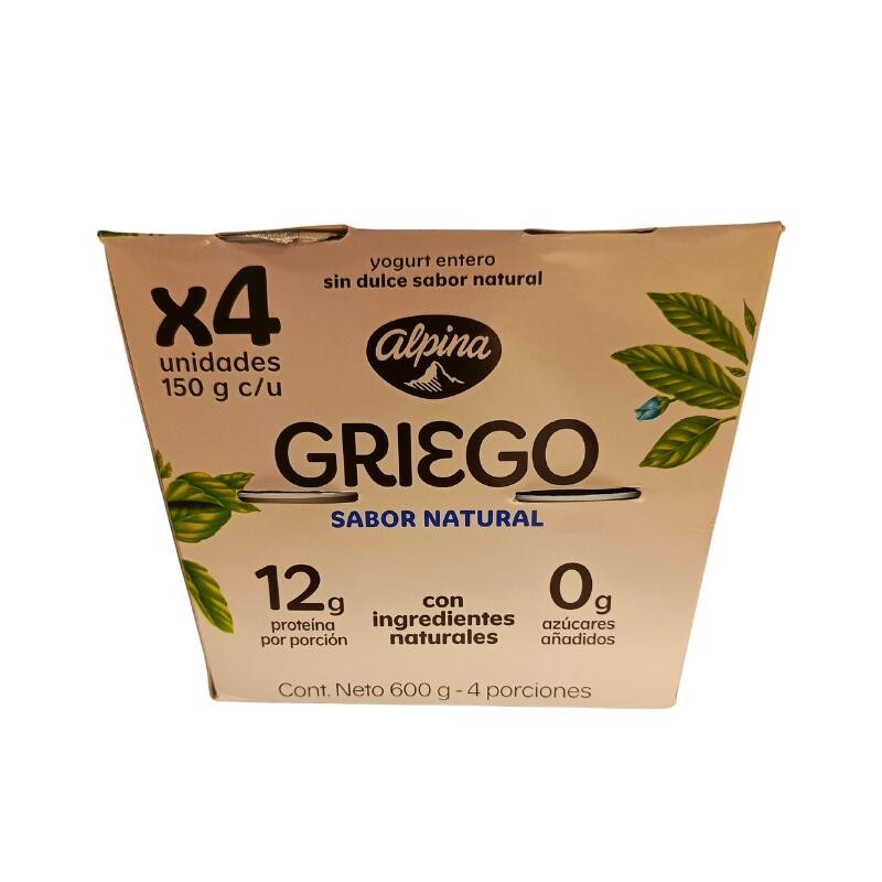 Yogurt griego Alpina natural x4Und x150g