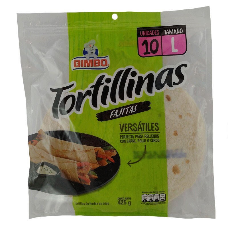 Tortillas Bimbo Fajitas L 10 Und 425gr