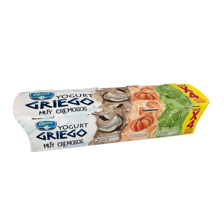 Yogurt Griego Alpina Coco, Maní y Limón 4 Und 150gr