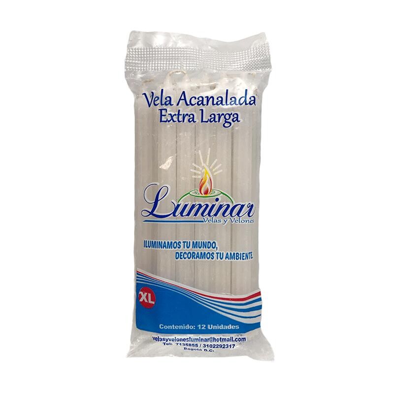 Vela Luminar Acanalada Extra Larga 12 Und