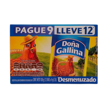 Caldo Doña Gallina Desmenuzado 12 Und 108gr