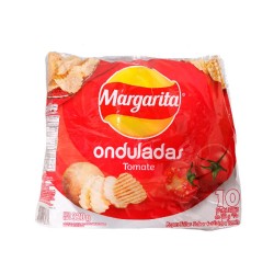 Papas Onduladas de Tomate Margarita 320gr 10unds