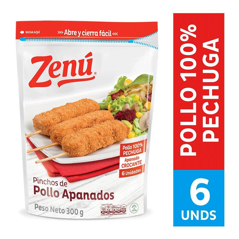 Pinchos de Pollo Zenú 6 Und 300gr