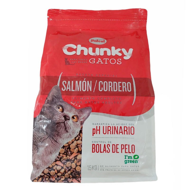 Chunky Gatos Adultos Salmón y Cordero 1500gr